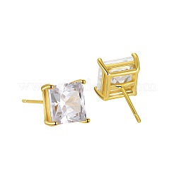 Elegant S925 Clear Cubic Zirconia Square Stud Earrings&nbsp;XG6248