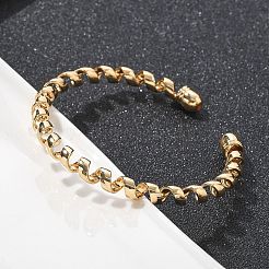 Electrophoresis Iron Cuff Bangles for Women&nbsp;BJEW-M057-03G