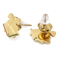 Ion Plating(IP) 304 Stainless Steel Enamel Stud Earrings&nbsp;EJEW-I316-03G-08