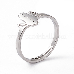 Non-Tarnish 201 Stainless Steel Cactus Adjustable Ring for Women&nbsp;RJEW-K238-03P