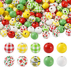 140Pcs 10 Styles Natural Wooden Beads Set&nbsp;WOOD-TA0001-76