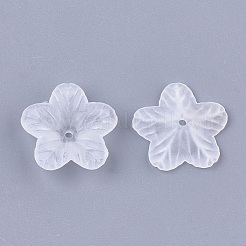 5-Petal Transparent Acrylic Bead Caps&nbsp;X-FACR-T001-02