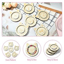 6Pcs 6 Styles Animal Theme Wood Single Bracelet Display Trays&nbsp;ST-CJ0022-03