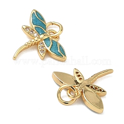 Brass Micro Pave Cubic Zirconia Enamel Pendants&nbsp;KK-L257-12G