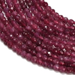 Natural Red Tourmaline Beads Strands&nbsp;GG-CBA77FB-B01-3mm-A