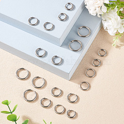 6 Pairs Tarnish Resistant 202 Stainless Steel Huggie Hoop Earrings&nbsp;EJEW-TA0001-57B