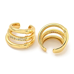 Brass Micro Pave Cubic Zirconia Cuff Earrings&nbsp;EJEW-C104-107G