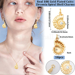10Pcs Brass Micro Pave Cubic Zirconia Pendants&nbsp;KK-BBC0018-79