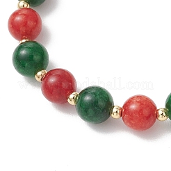 3Pcs Dyed Natural Malaysia Jade & Brass Round Beads Stretch Bracelets for Women Men&nbsp;BJEW-JB13445