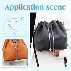 2Pcs Alloy Bucket Bag Drawstring Chains&nbsp;DIY-WR0003-08P