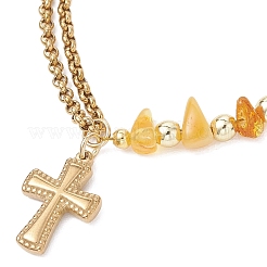 304 Stainless Steel Cross Charm Bracelets&nbsp;BJEW-JB13419
