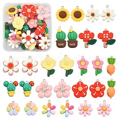 28Pcs 14 Styles Opaque Resin Pendants&nbsp;RESI-CJ0002-54