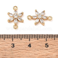 Brass Pave Clear Cubic Zirconia Connector Charms&nbsp;CU-CBA3F77-07G