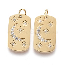 316 Surgical Stainless Steel Micro Pave Clear Cubic Zirconia Pendants&nbsp;STAS-I164-034G