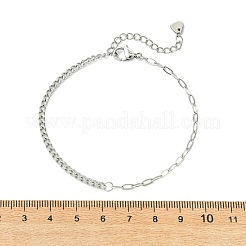 304 Stainless Steel Curb Chain & Paperclip Chain Bracelets&nbsp;BJEW-JB14161-02