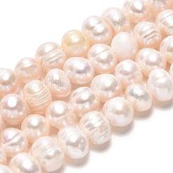 Natural Cultured Freshwater Pearl Beads Strands&nbsp;PEAR-N013-05O-01
