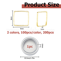 200Pcs 2 Colors Square Brass Linking Rings&nbsp;KK-HS0002-17