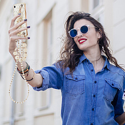 1 Set Imitation Pearl Phone Case Beaded Chain&nbsp;AJEW-WR0001-38