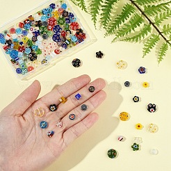 140Pcs 7 Styles Handmade Millefiori Glass Beads&nbsp;LK-YW0001-11