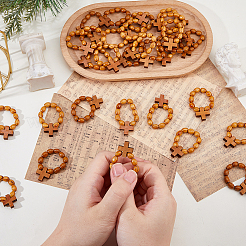30Pcs Wooden Stretch Finger Rings&nbsp;RJEW-DC0001-22