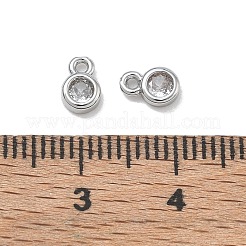 Brass Micro Pave Clear Cubic Zirconia Charms&nbsp;CU-CBA91C0-05P