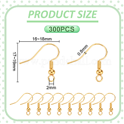 300Pcs Brass Earring Hooks&nbsp;KK-UN0004-55