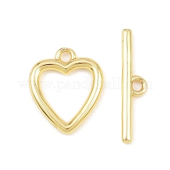 Heart Brass Toggle Clasps&nbsp;KK-G548-43G-03