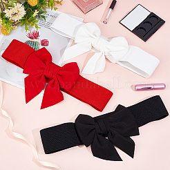 3Pcs 3 Colors Cloth Bowknot Elastic Chain Belts&nbsp;AJEW-CP0008-09