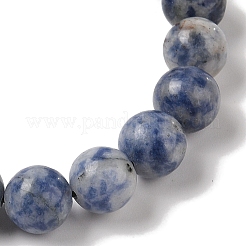 10mm Round Natural Blue Spot Jasper Braided Bead Bracelets&nbsp;BJEW-C067-01C-15