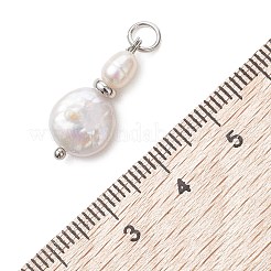 Natural Baroque Keshi Pearl Beaded Pendants&nbsp;PALLOY-JF05199-02