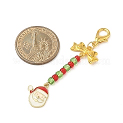 Christmas Theme Alloy Enamel Pendant Decorations&nbsp;HJEW-JM04049-01