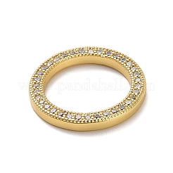 Rack Plating Brass Micro Pave Clear Cubic Zirconia Linking Rings&nbsp;KK-P261-06G