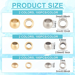 600Pcs 6 Styles 304 Stainless Steel Spacer Beads&nbsp;STAS-HY0001-42