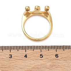304 Stainless Steel Micro Pave Cubic Zirconia Finger Rings for Women&nbsp;RJEW-F205-01F-G