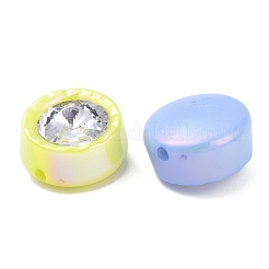 UV Plating Iridescent Acrylic with Rhinestone Beads&nbsp;X-OACR-B021-07