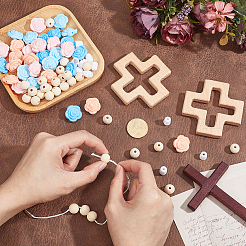 DIY Wood Cross Pendants Making Kits&nbsp;RESI-PH0002-64