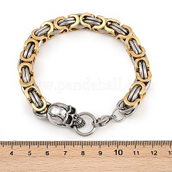 9MM 201 Stainless Steel Skull Byzantine Chain Bracelets for Men Women&nbsp;BJEW-B143-07ASG