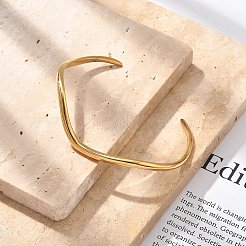 304 Stainless Steel Cuff Bangles for Women&nbsp;BJEW-B108-11G