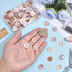 100Pcs Natural Shell Buttons&nbsp;BUTT-ME0001-24B