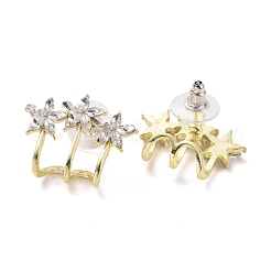 Crystal Rhinestone Triple Trees Stud Earrings&nbsp;EJEW-C006-05