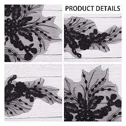 Flower Pattern Polyester Embroidered Lace Appliques&nbsp;DIY-WH0308-278C