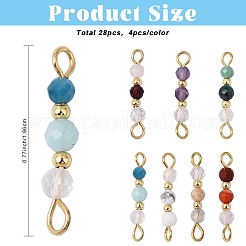 28Pcs 7 Styles Natural Gemstone Connector Charms&nbsp;HJEW-YW00201
