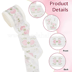 10 Yards Polyester Heart Flower Embroidery Lace Trim Ribbon&nbsp;OCOR-CY0001-31