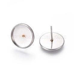 Tarnish Resistant 304 Stainless Steel Stud Earring Settings&nbsp;STAS-L182-16