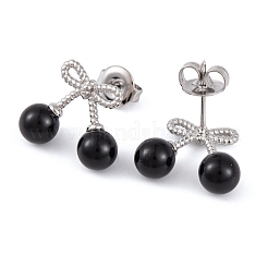 304 Stainless Steel Enamel Stud Earrings for Women&nbsp;EJEW-A049-17P