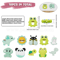 10Pcs 10 Styles Silicone Focal Beads&nbsp;SIL-CA0002-22
