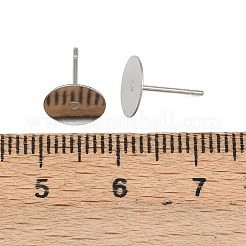 Tarnish Resistant 316 Surgical Stainless Steel Flat Round Blank Peg Stud Earring Settings&nbsp;X-STAS-R073-06A