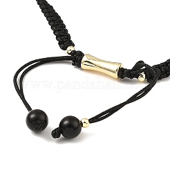 Natural Mixed Gemstone Pixiu Braided Bead Bracelet&nbsp;BJEW-K330-01