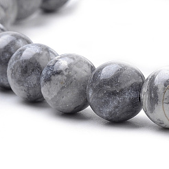Natural Map Stone/Picasso Stone/Picasso Jasper Beads Strands&nbsp;G-S259-09-6mm