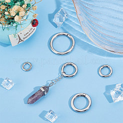 5Pcs 5 Styles 316 & 304 Stainless Steel Spring Gate Rings&nbsp;STAS-UN0049-92